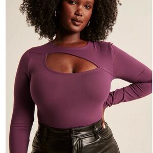 NWT A&F Soft AF maroon / burgundy bodysuit with cutout